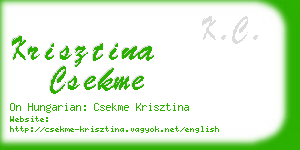 krisztina csekme business card